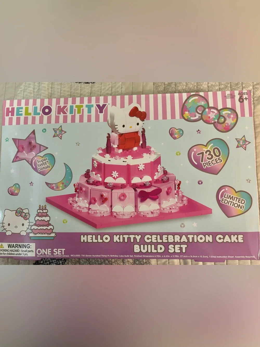 Hello Kitty Pink and White Tiered Cake Topper Build Set